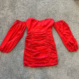 HelloMolly off the shoulder RED DRESS